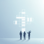 איור של רשת תשבץ ואנשים סביבה